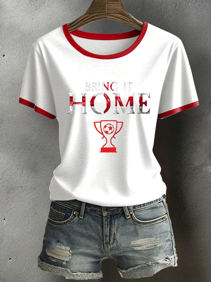 Women's UK England Football Lover Champion Printed T-shirt