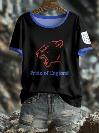 Women's UK England Football Lover Champion Printed T-shirt