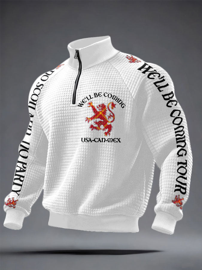 Men's UK Scotland Football Lover We'll Be Coming 2026 Printed Sweatshirt