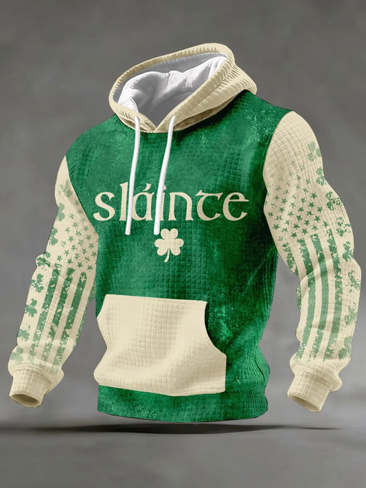 Men's St. Patrick's Day Shamrock Print Casual Hoodie