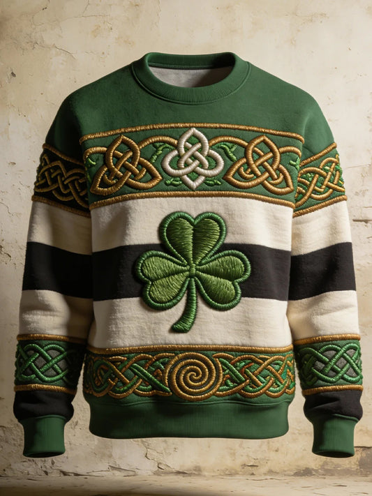 Men's St. Patrick's Day Art Print Casual  Crew Neck  Sweatshirt