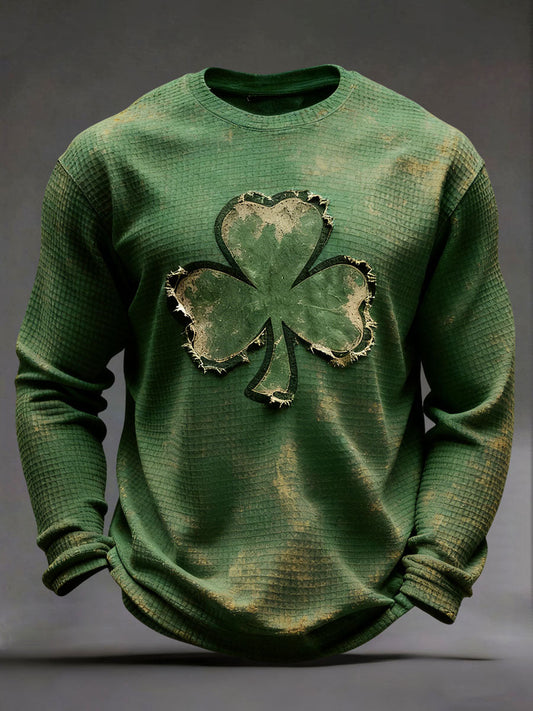Men's St. Patrick's Day Waffle Print Casual T-Shirt