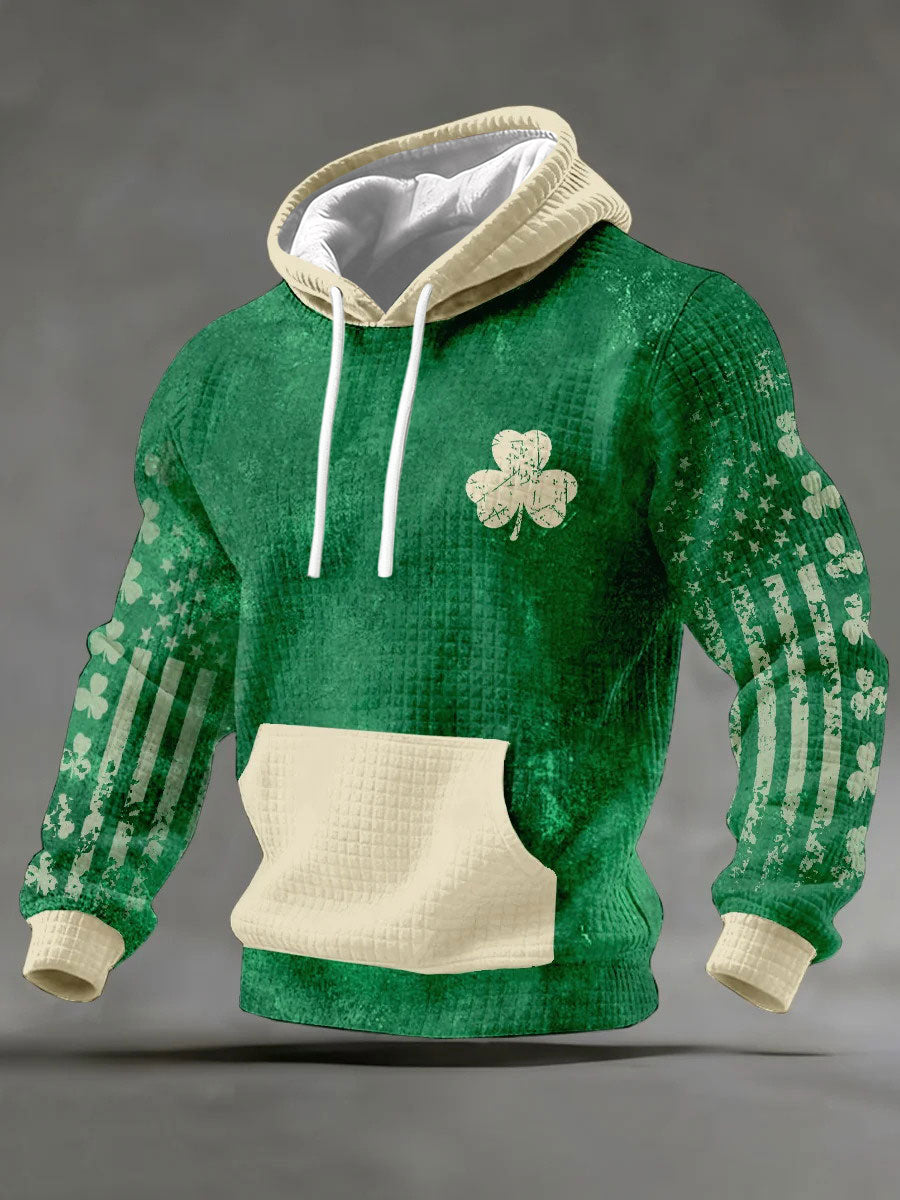 Men's St. Patrick's Day Shamrock Print Casual Hoodie