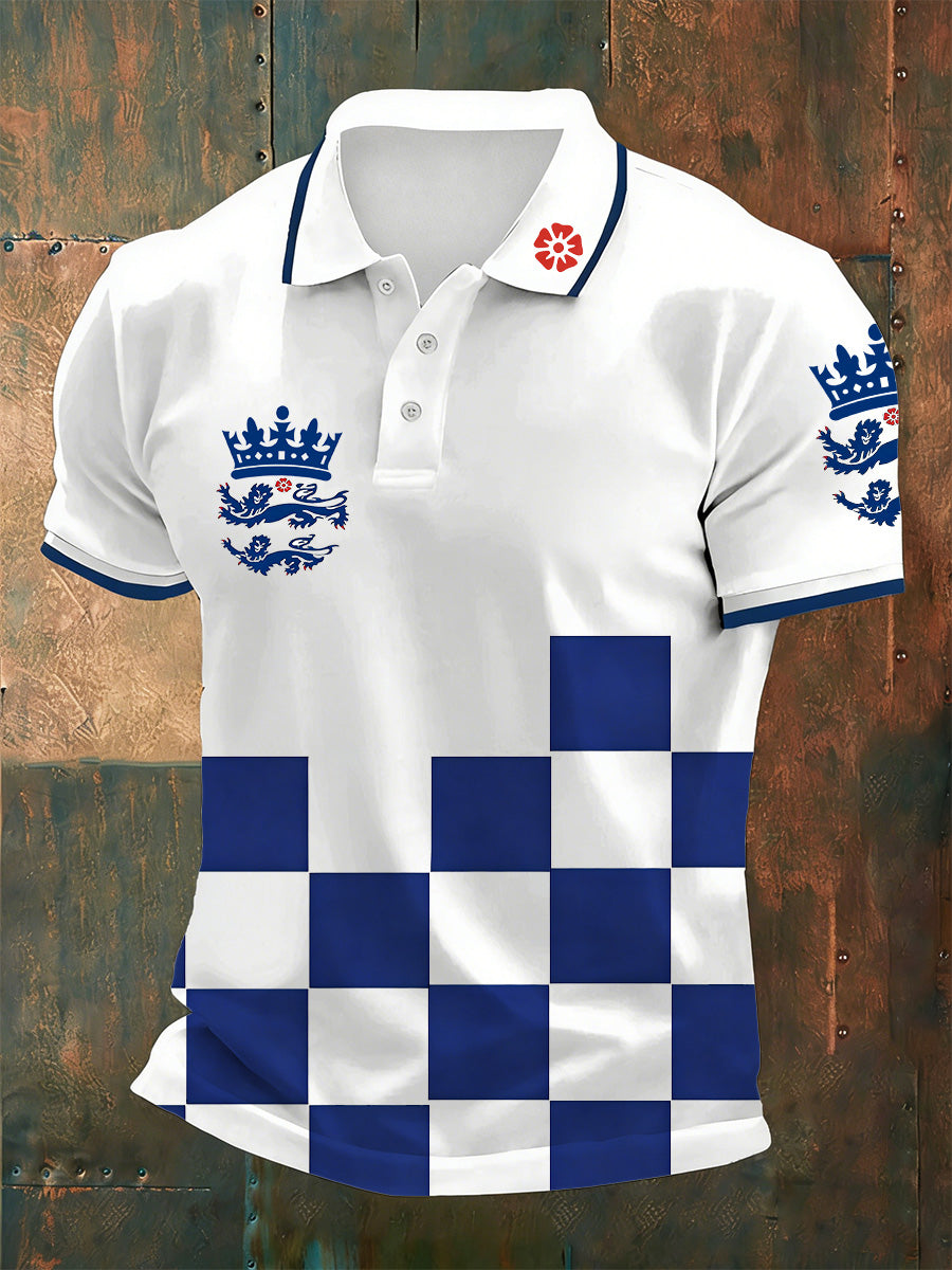 Men's 2026 England Cheering Printed Polo Shirt