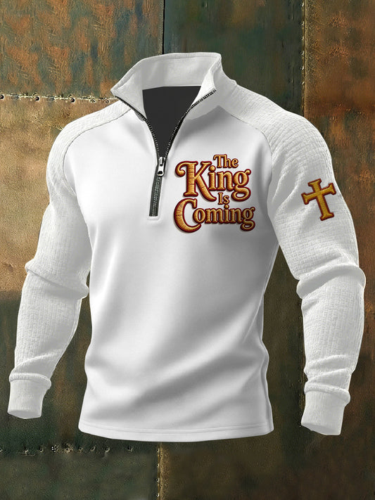 Retro Faith Print Casual Sweatshirt