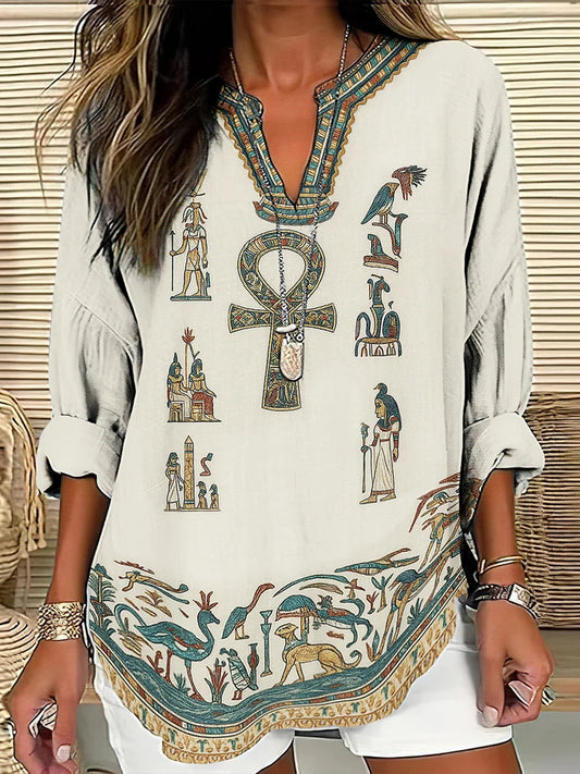 Women's Ancient Egyptian Civilization Printed Top