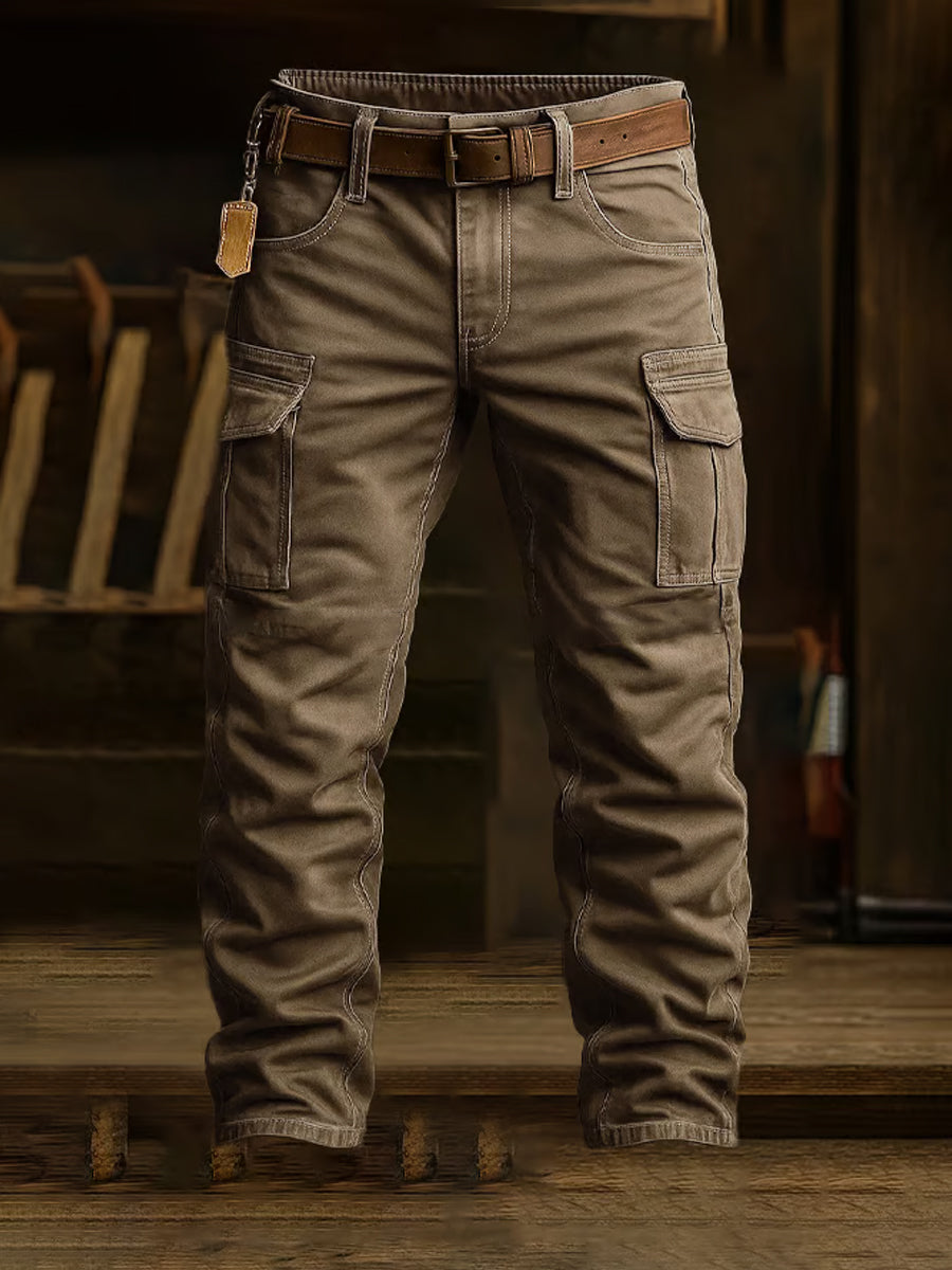 Men's Retro Business Style Casual Work Trousers