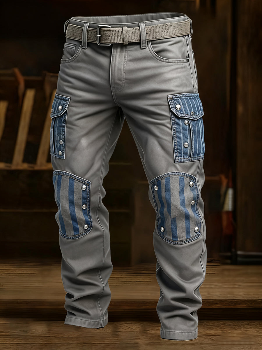 Men's Retro Business Style Casual Work Trousers