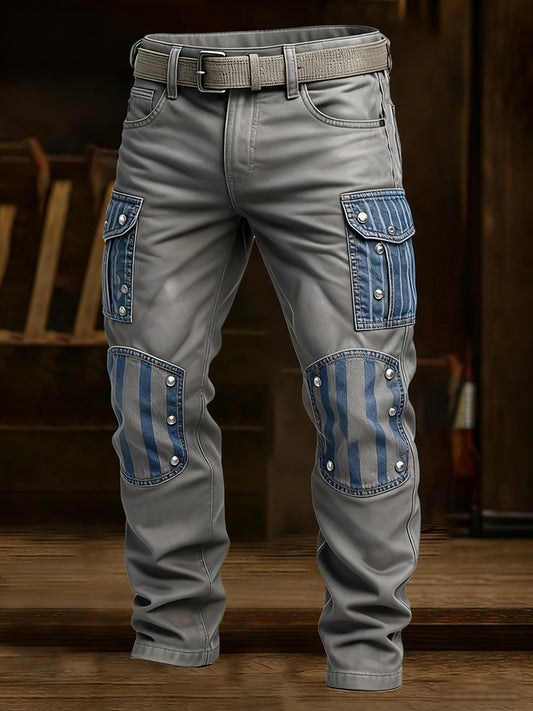 Men's Retro Business Style Casual Work Trousers