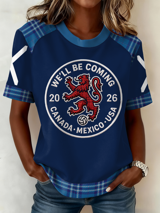 Women's Scotland Football Lover Printed T-shirt
