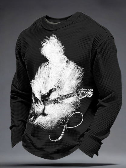 Men's The Road Man Music Lover Printed Waffle Sweatshirt