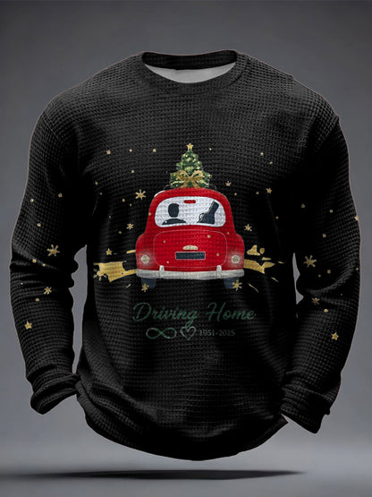 Men's The Road Man Music Lover Printed Waffle Tops