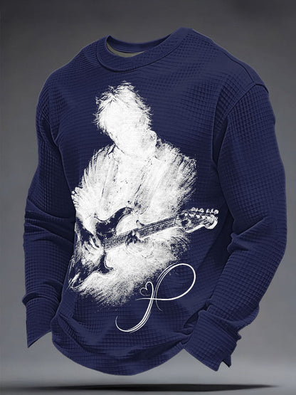 Men's The Road Man Music Lover Printed Waffle Sweatshirt