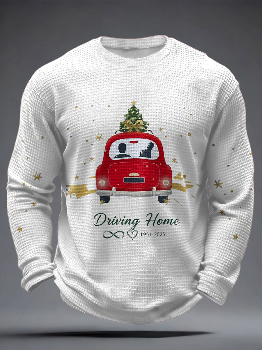 Men's The Road Man Music Lover Printed Waffle Tops