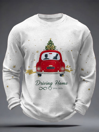 Men's The Road Man Music Lover Printed Waffle Tops