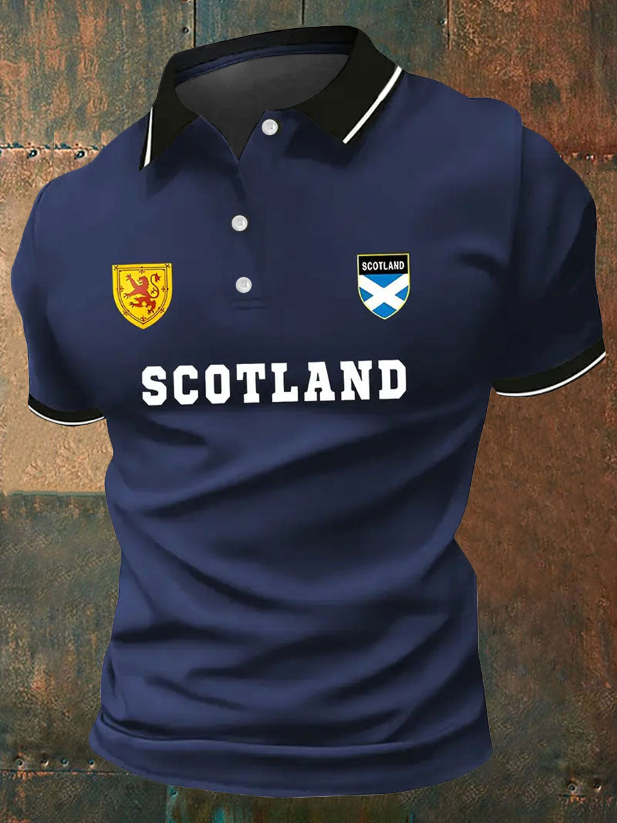 Men's Scotland Football Lover Printed Casual Tops