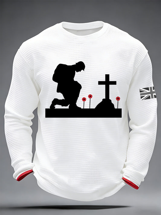Men's British Remembrance Day Printed Long-Sleeved T-Shirt