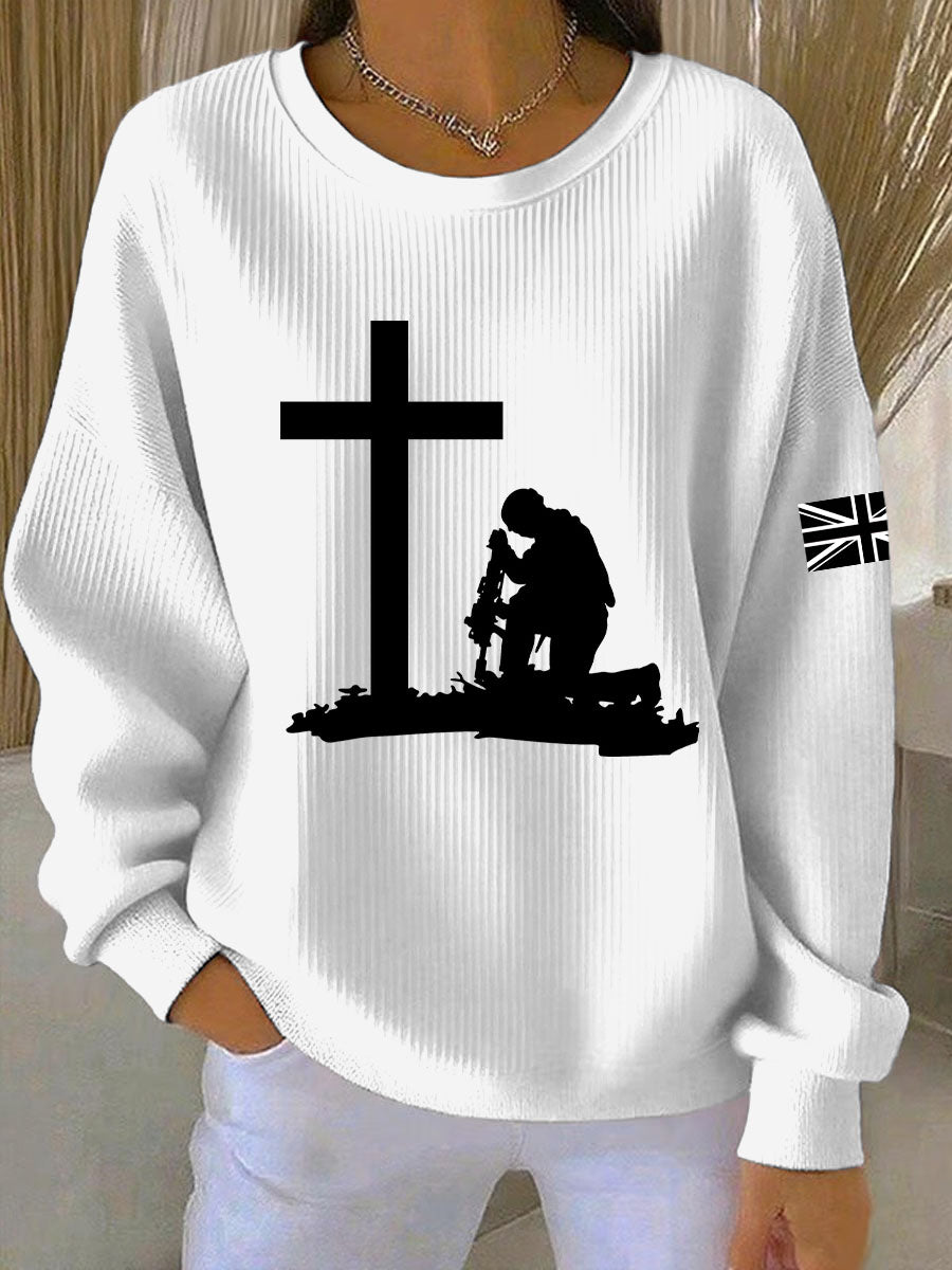 Women's Remembrance Day Print Casual Sweatshirt