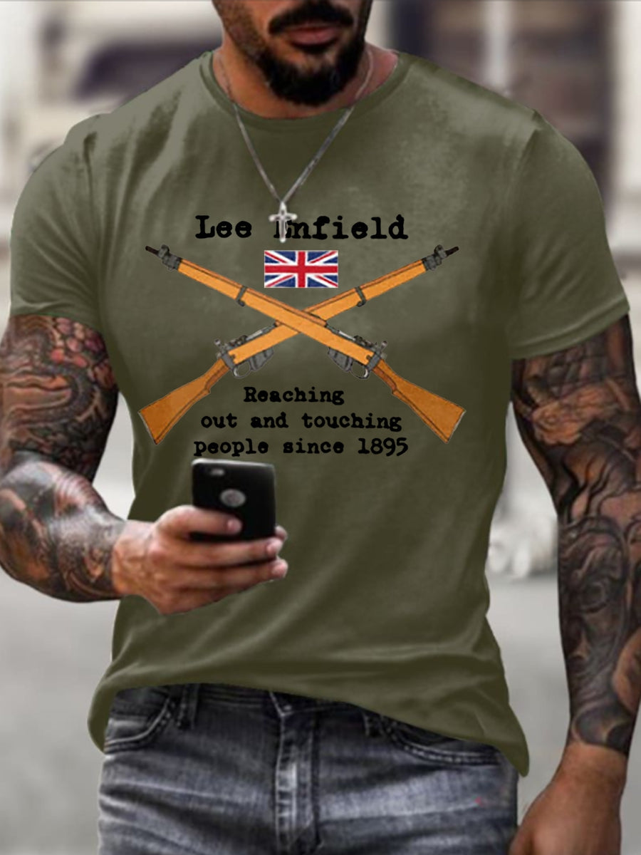 Men's Lee–Enfield imitation cotton short-sleeved T-shirt