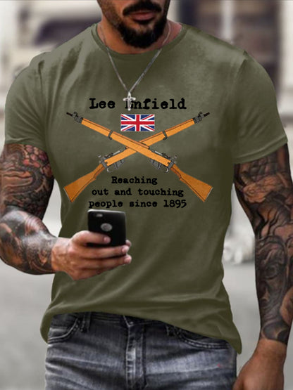 Men's Lee–Enfield imitation cotton short-sleeved T-shirt