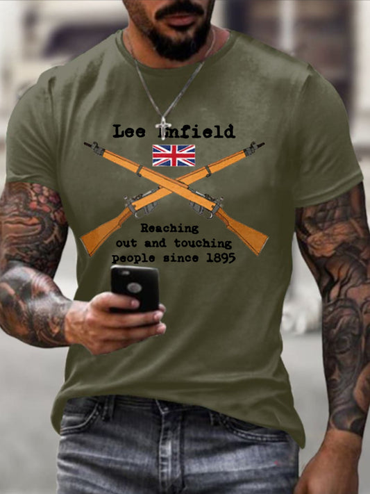 Men's Lee–Enfield imitation cotton short-sleeved T-shirt