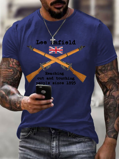 Men's Lee–Enfield imitation cotton short-sleeved T-shirt