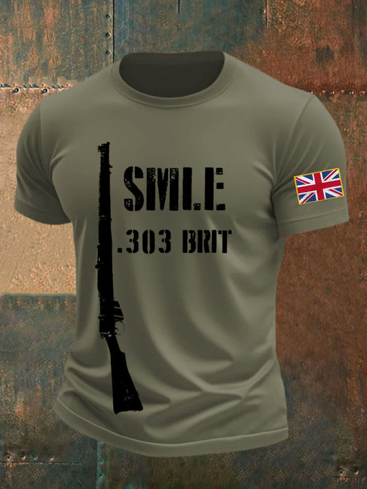 Men's Lee–Enfield SIVILE .303 BRIT imitation cotton short-sleeved T-shirt