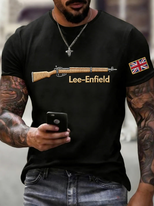 Men's Lee-Enfield imitation cotton short-sleeved T-shirt