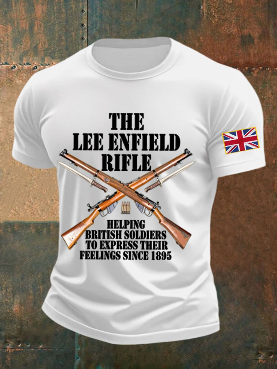 Men's Lee–Enfield imitation cotton short-sleeved T-shirt