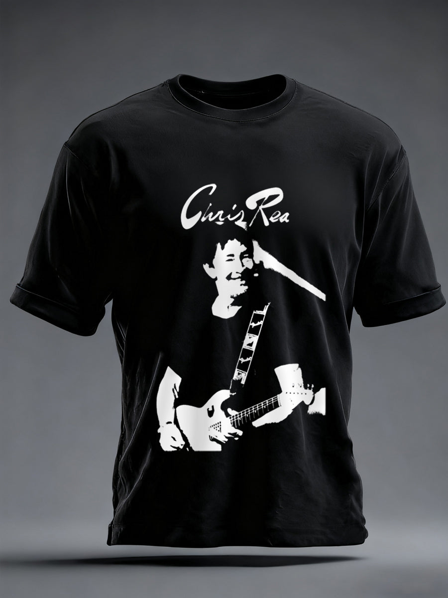 Men's Retro Rock Star Print Commemorative Tee