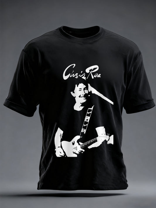 Men's Retro Rock Star Print Commemorative Tee