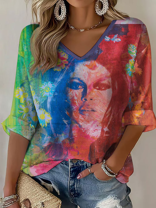 Women's BB Sexy Forever Art Printed Waffle T-shirt