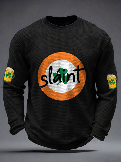 Men's Good Luck St.Partrick's Day Irish Mods Music Lover Printed Waffle Tops