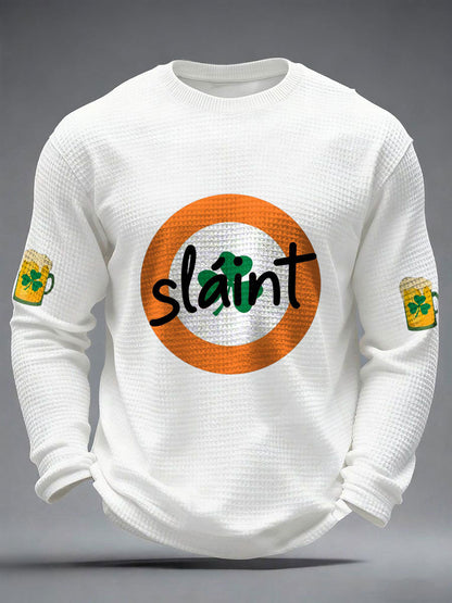 Men's Good Luck St.Partrick's Day Irish Mods Music Lover Printed Waffle Tops