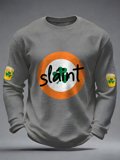 Men's Good Luck St.Partrick's Day Irish Mods Music Lover Printed Waffle Tops