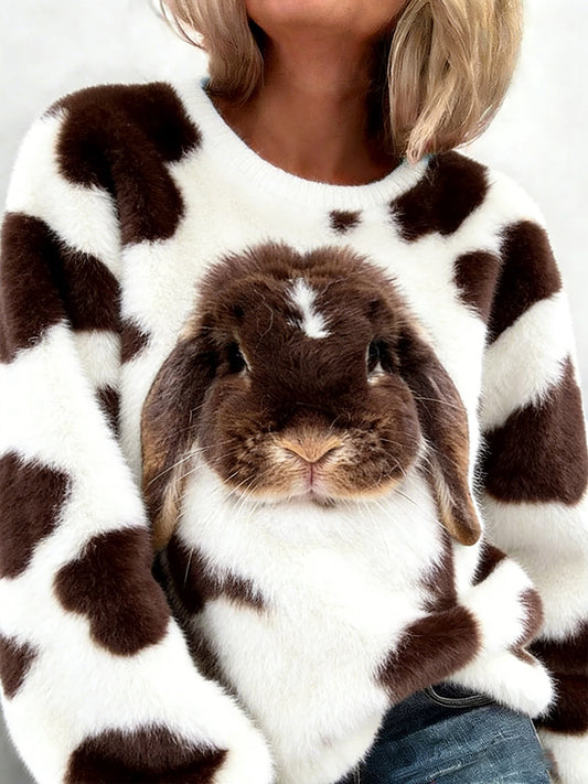 Women's Retro Animal Art Print Comfortable Flannel Top