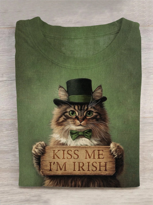 Unisex St. Patrick's Day Cat T-Shirt