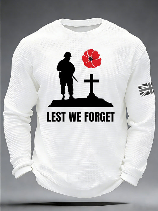 Men's Remembrance Day Printed Commemorative Long-Sleeve T-Shirt