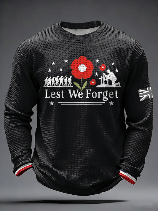 Men's Remembrance Day Printed Commemorative Long-Sleeve T-Shirt