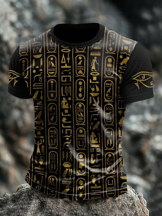 Men's Egypt Text Symbol Casual T-shirts