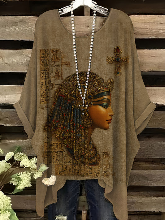 Women's Egyptian goddess print pullover