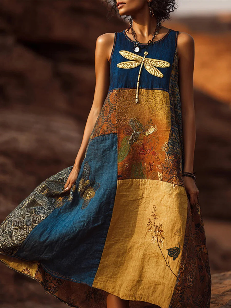 Women's Ancient Egyptian Civilization Printed Dress