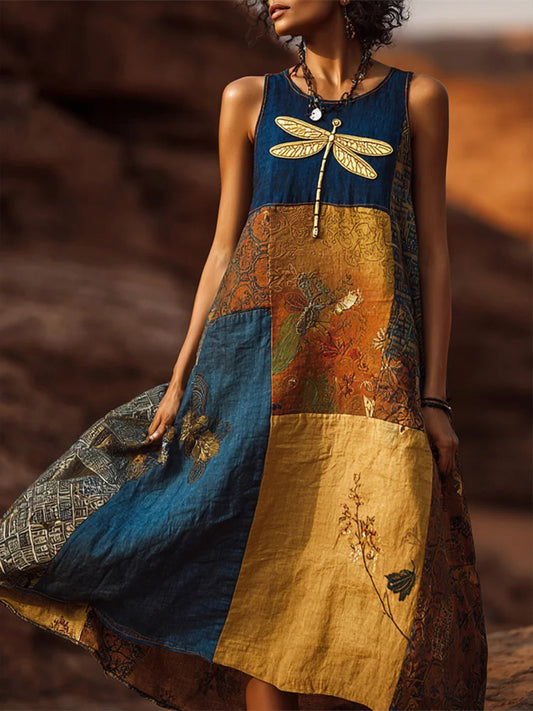 Women's Ancient Egyptian Civilization Printed Dress