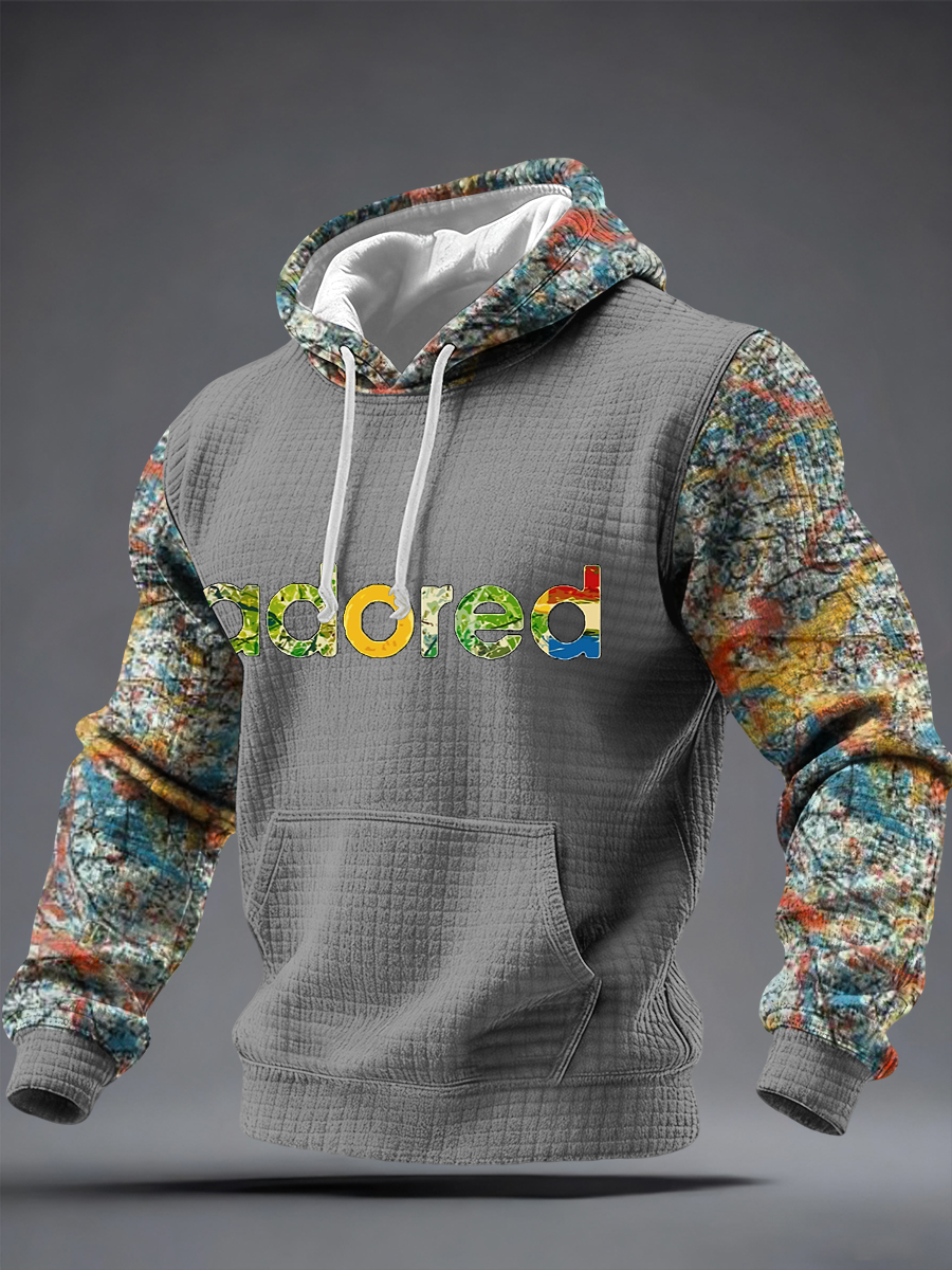 Men's Lemon Roses Music Lover Printed Checkered Cotton Hoodie