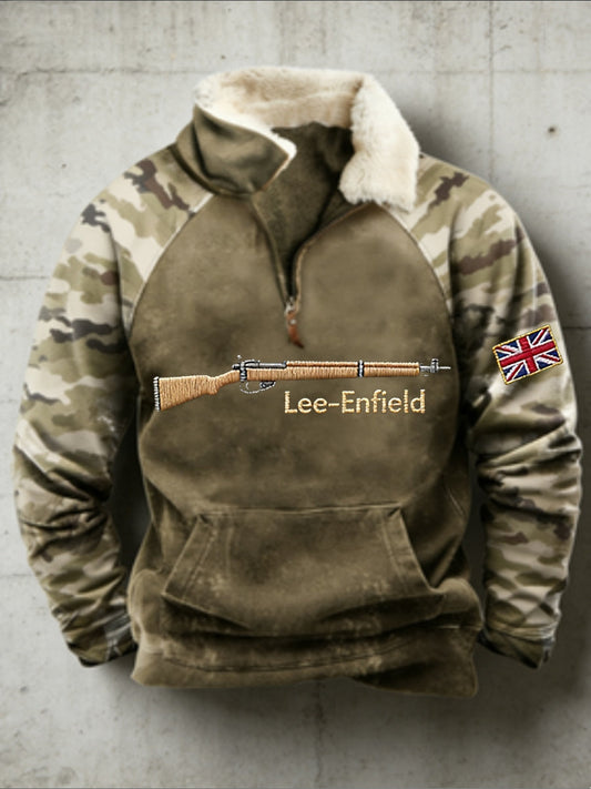Men's Lee enfield Raglan Sleeve Fur Collar Top