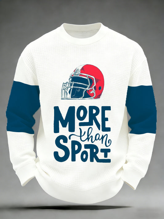 Men's Rugby Print Long-Sleeved Shirt
