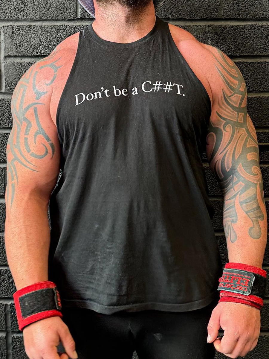 Men's Retro Strongest Man DBAC Print Fitness Tank Top