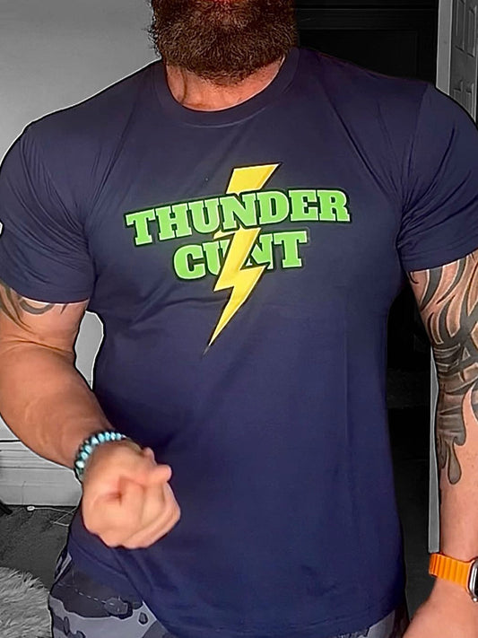 Men's Retro Strongest Man THUNDER Print T-Shirt