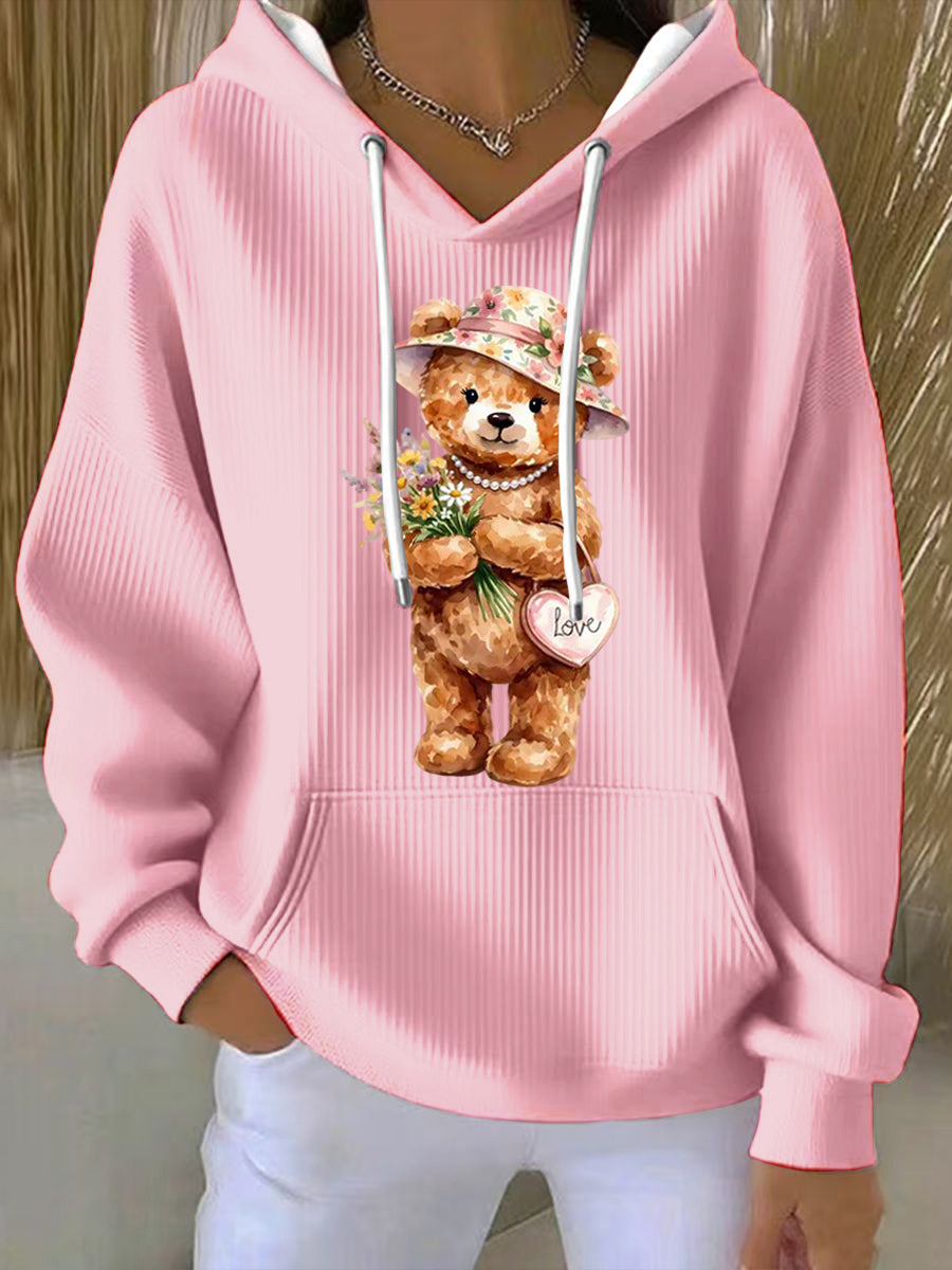 Women's Cute Bear Valentine Hoodie