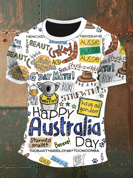 Men's Happy Australia Day Short sleeves T-shirt
